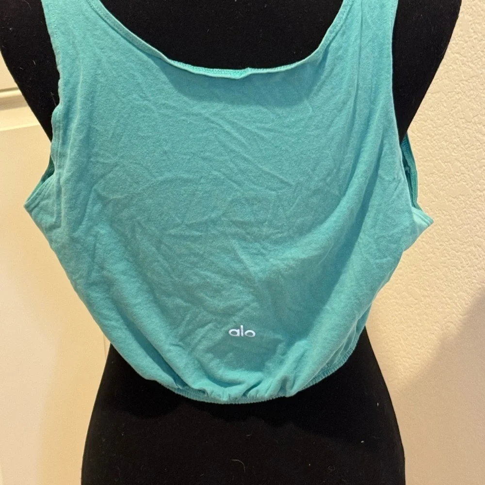 ALO YOGA Teal Sleeveless Women's crop Top size small